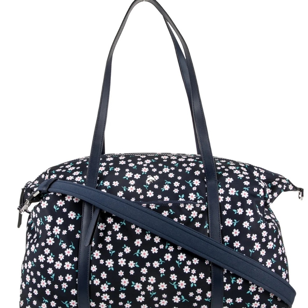 Kate Spade Jae Weekender Bag in Navy Blue with Daisy Print